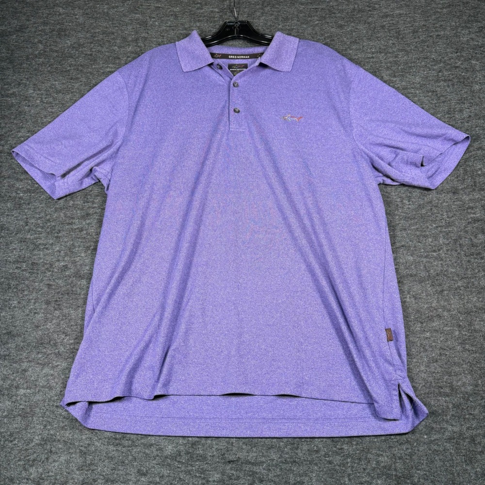 Greg Norman Tasso Elba Five Iron Mens Large Purple Play Dry Golf Polo‎ Shirt L